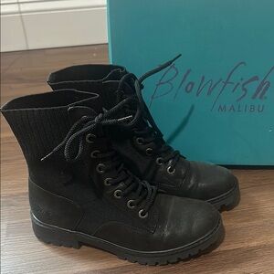 Blowfish Malibu Black Combat Boots